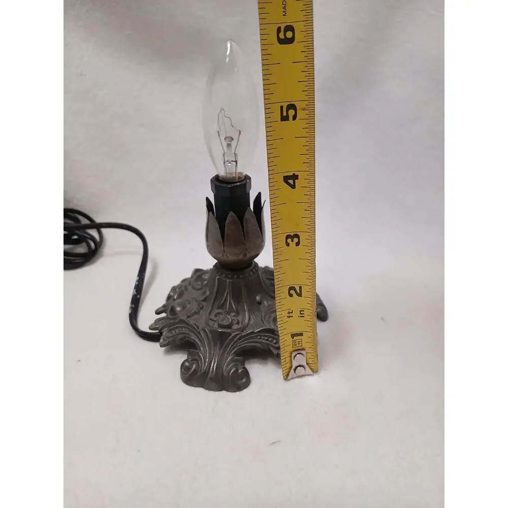 Art Nouveau Fluted Tulip Table Boudoir Lamp Metal Missing Tulip Glass Victorian